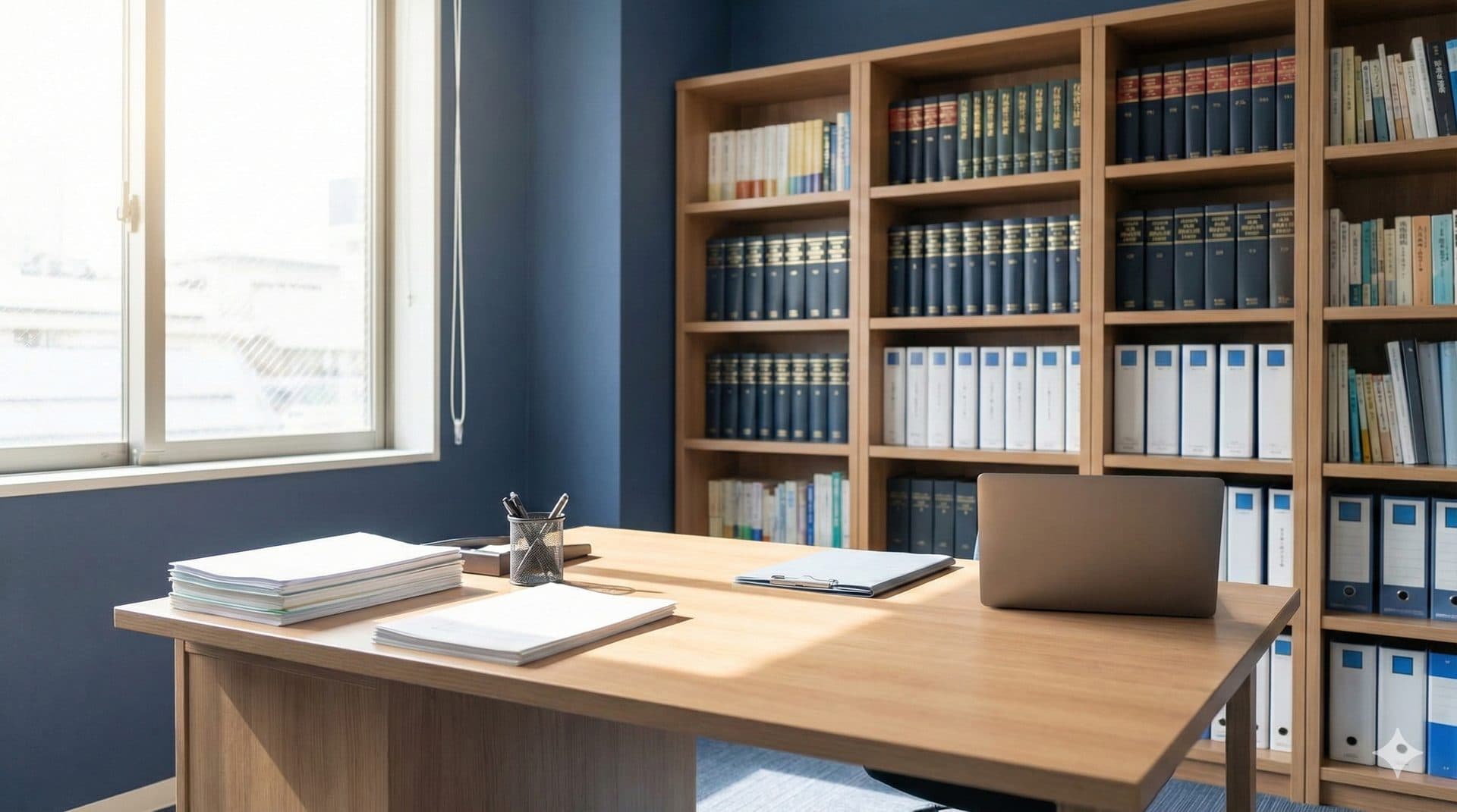 はるか行政書士事務所 - 書棚のあるオフィス