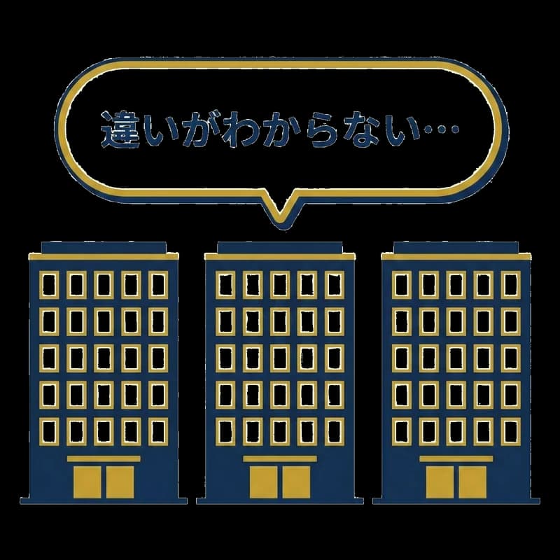 差別化できないビル群