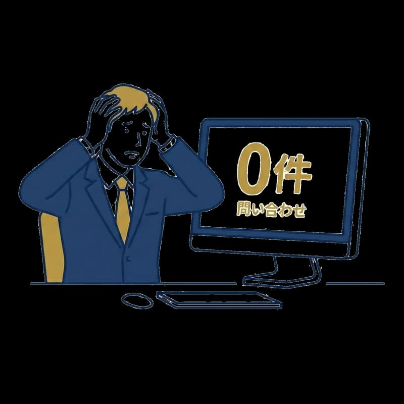問い合わせゼロに悩む男性
